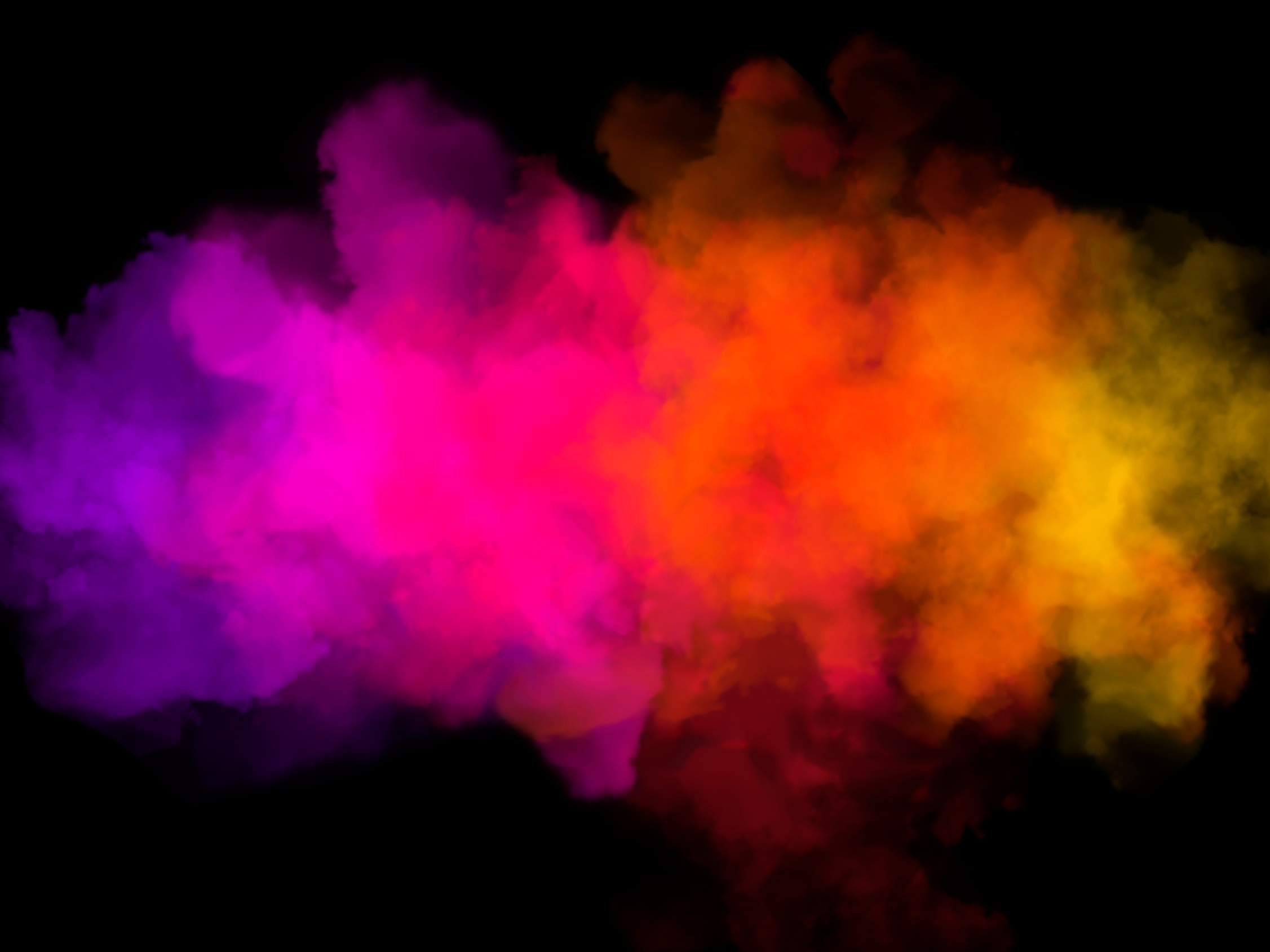 Rainbow colored smoke